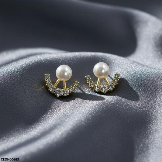 Round Pearl Earrings